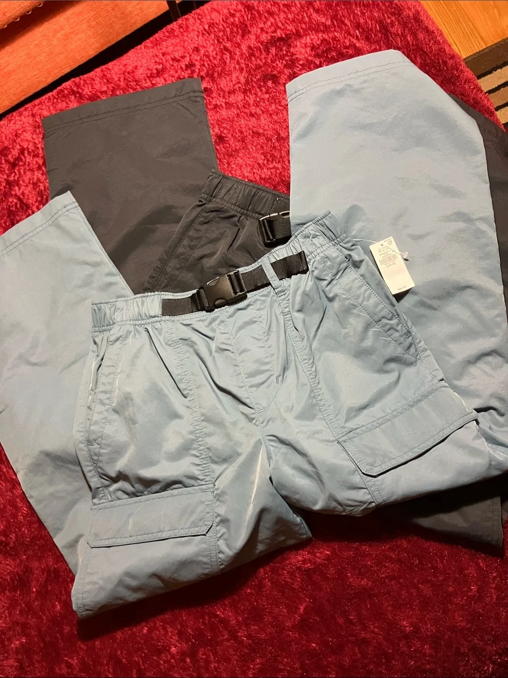 OLD NAVY LOT OF 2 KIDS CASUAL CARGO PANTS with Built-In Belt AND POCKETS